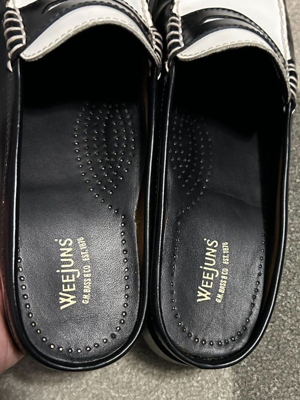 G.H.BASS Leather Weejuns® Wynn Mules Tuxedo Preppy *READ DESCRIPTION Women's 6.5 - Picture 12 of 16